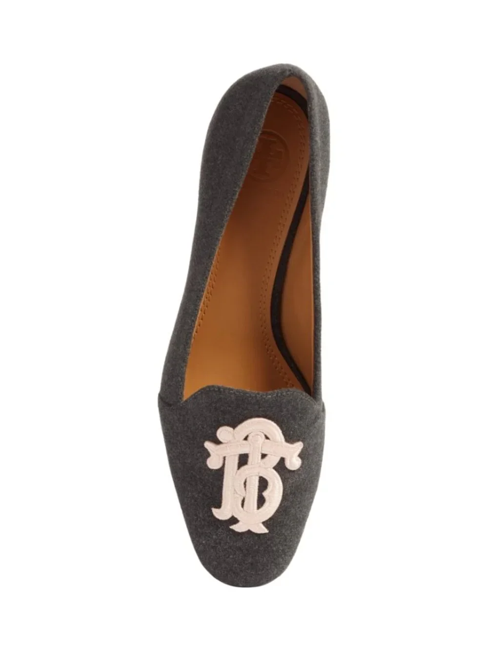 NEW Tory Burch Antonia Monogram Loafer Flats - Grey + Pink, size 8.5 - $298